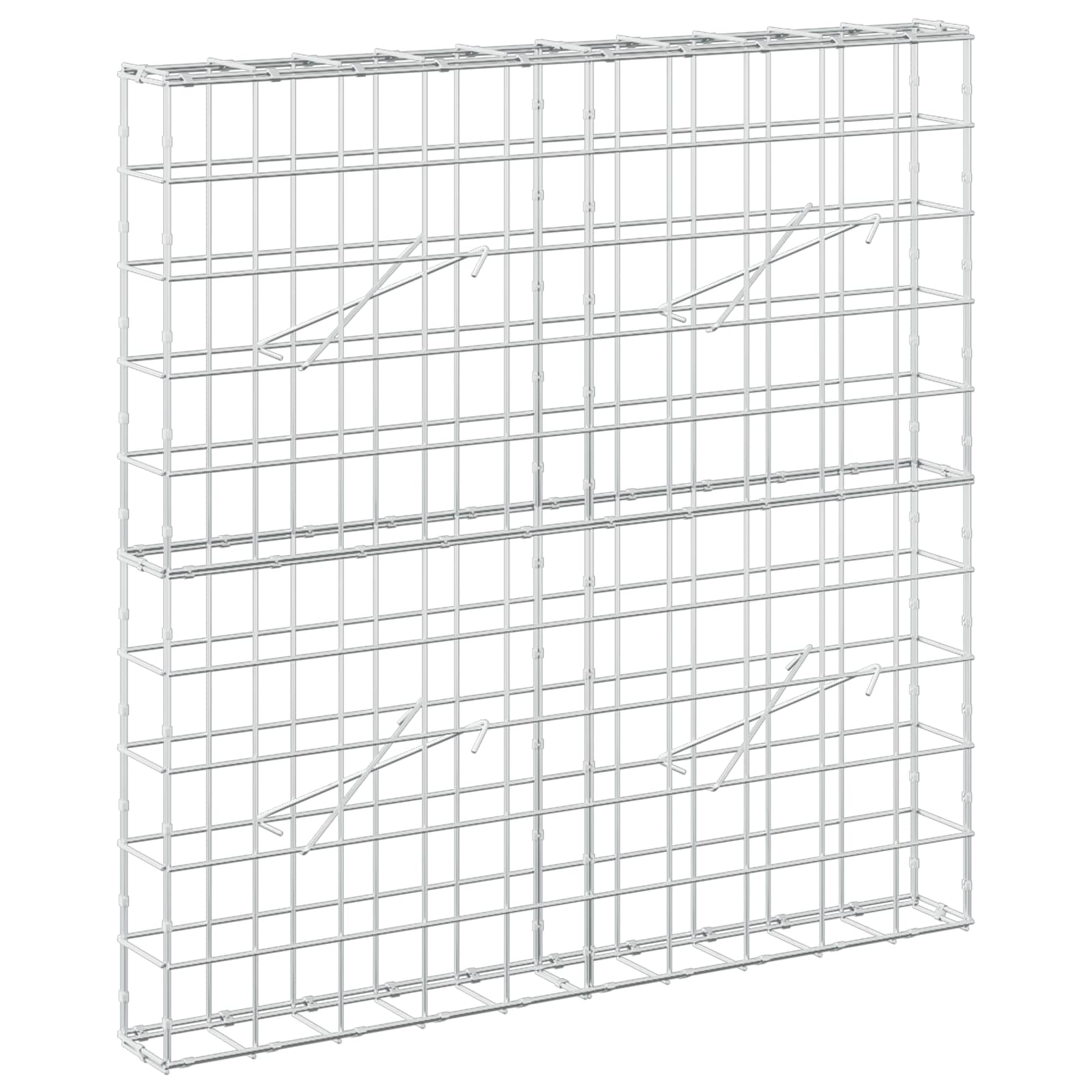Vidaxl Versilbert Gabione Mit 5 Mm Draht Und 10X10 Cm Maschen 100X10x100 Cm