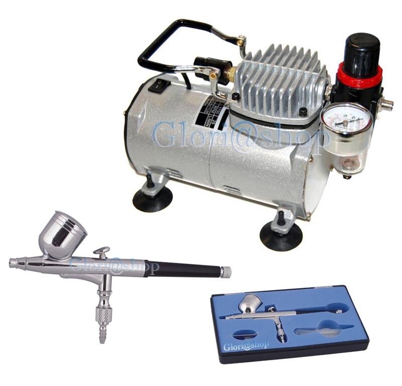 Kit Mini Compressore Aerografo Decorazione Unghie Nail Art Aeropenna Tratto Fine OXFORD