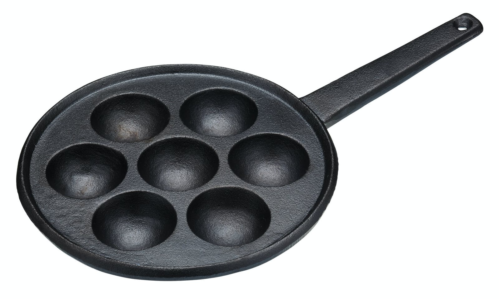 Kitchen Craft Schwarz Kitchencraft - Aebleskiver-Pfanne Mit 7 Fächern Und Rezept De Aebleskiver, Aus Of Gusseisen, 20,5 Cm