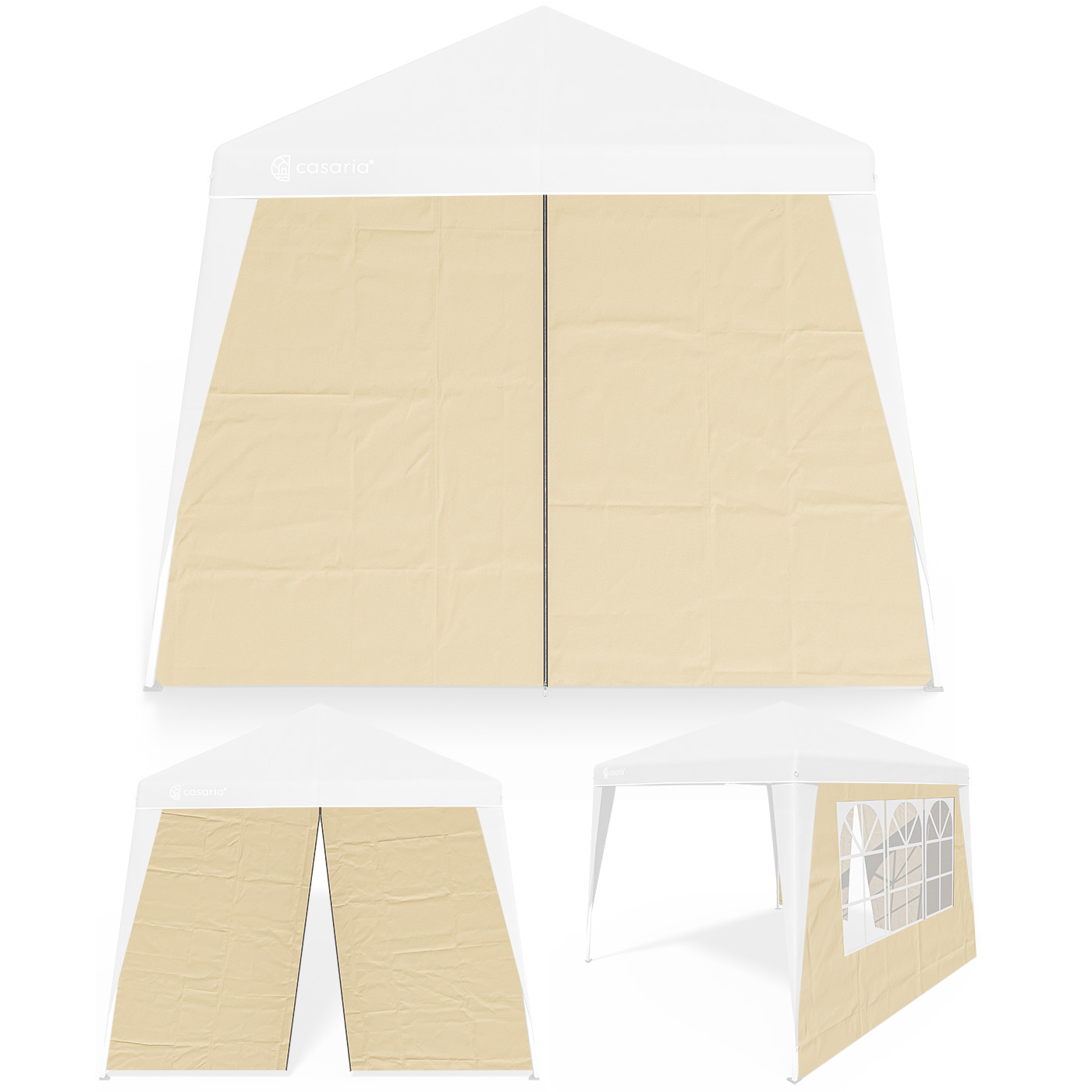 Deuba - 2x Seitenwand Seitenteile Pavillon Faltpavillon 3x3m Capri Partyzelt Gartenzelt Zelt Beige