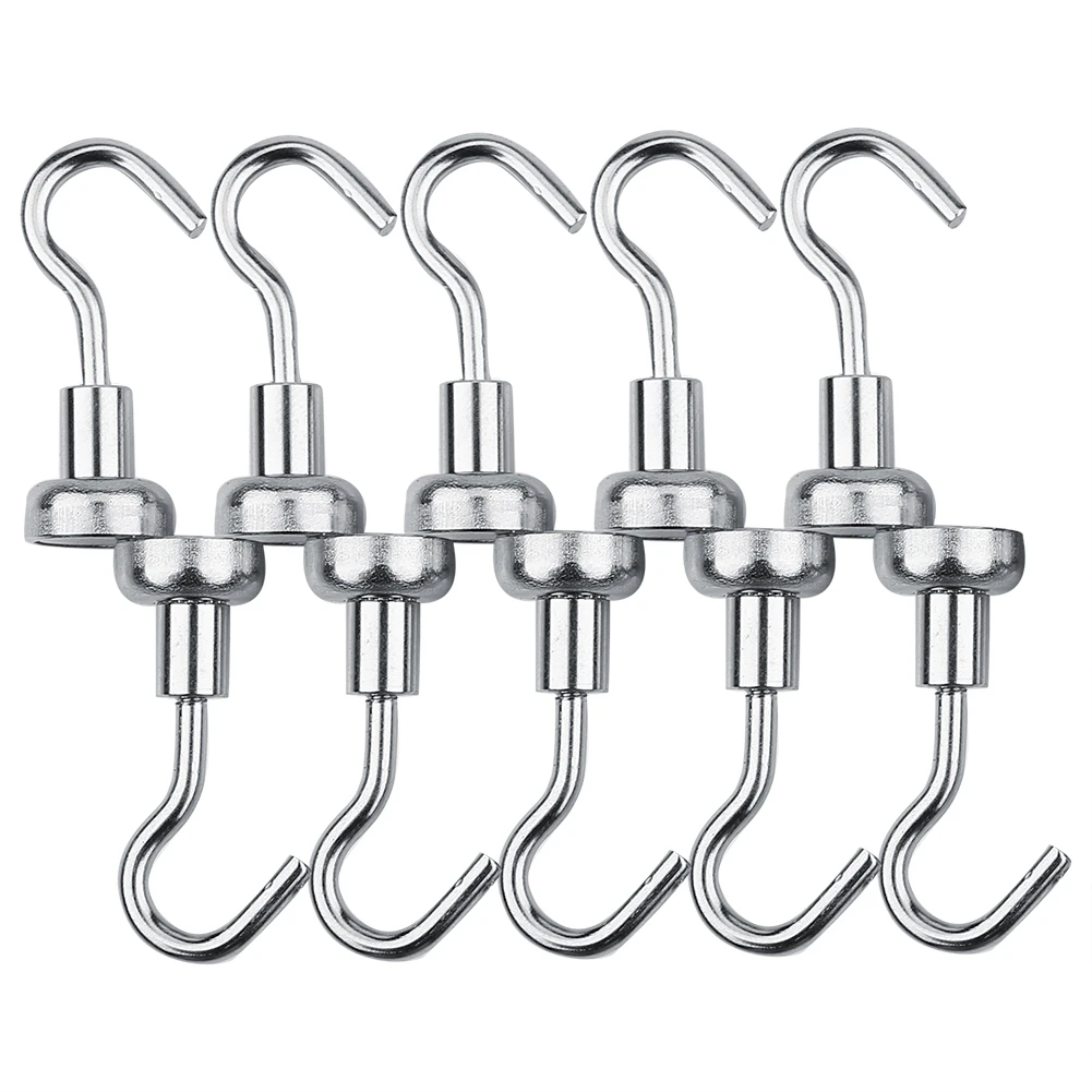 Crochet magnétique puissant pour rangement d'outils, fixation sans perçage, argenté, lot de 10