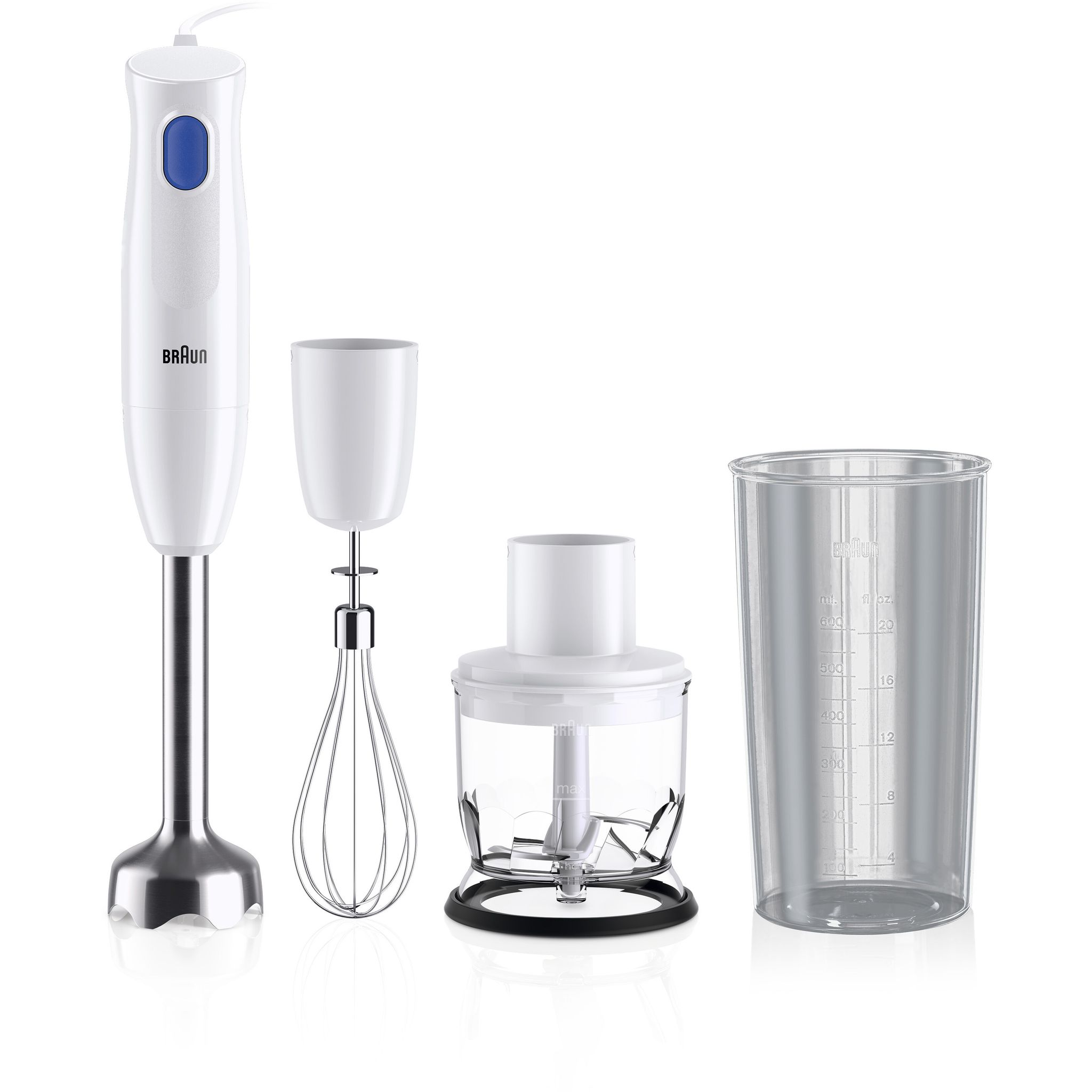 Braun Weiß Mixeur Plongeant - Multiquick Mq10.202m - 450 W - 1 Vitesse - Blanc - Bild 5