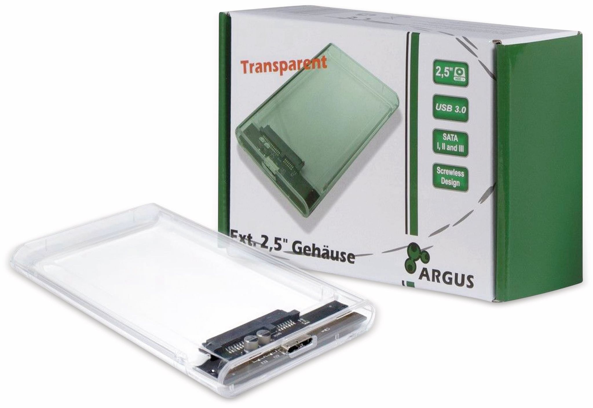 Inter-Tech Argus GD-25000 - Speichergehäuse - 2,5 - SATA 6Gb/s - USB 3.0 - transparent - Bild 5