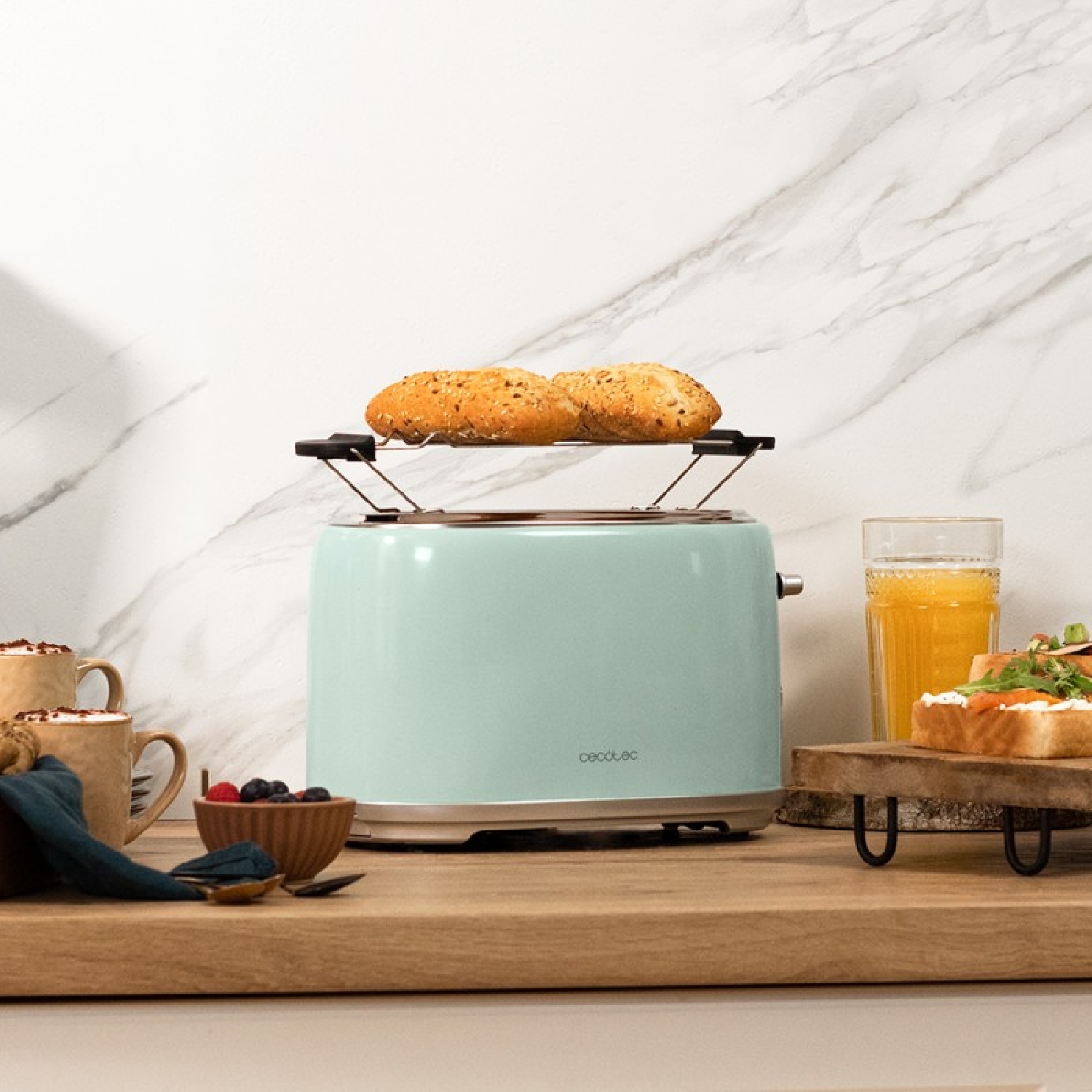 Grille-pain Vertical Toast&taste 1000 Retro Double Blue - Cecotec