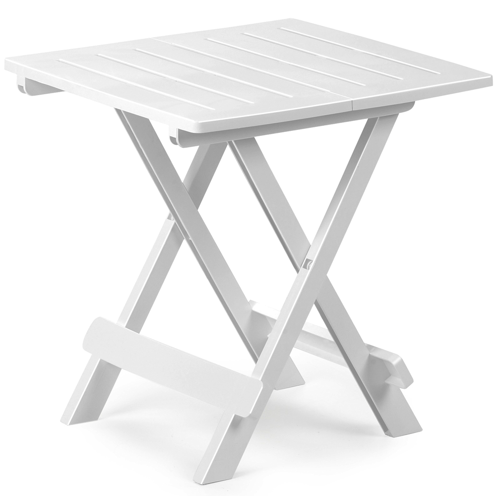 Progarden Weiß - Kunststoff Beistelltisch Kleiner Klapptisch Gartentisch Tisch Camping
