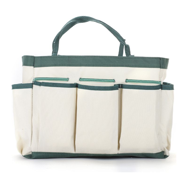 Trousse à outils de jardinage beige 30 x 14 x 25 cm, tissu Oxford imperméable, ceinture réglable