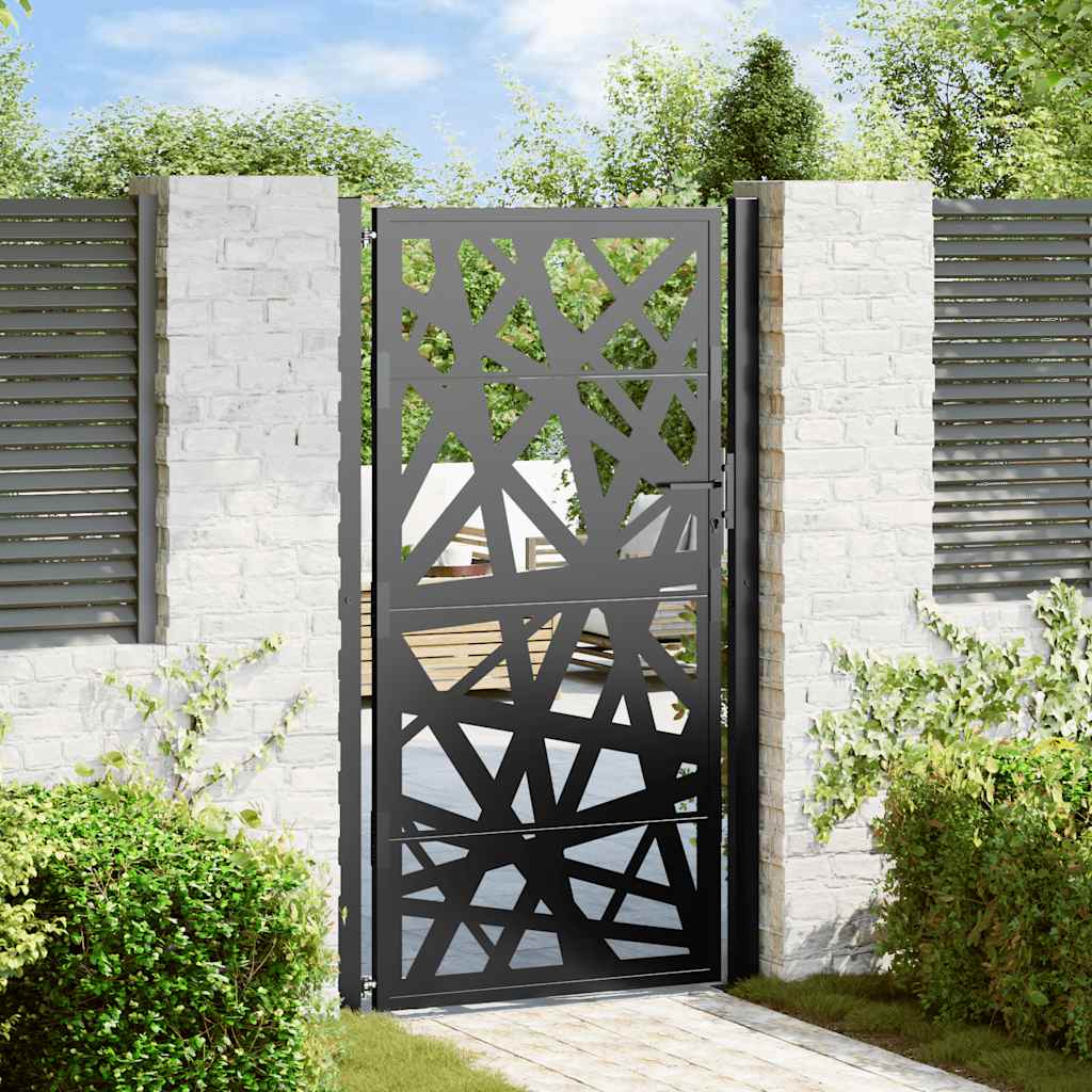 Vidaxl Gartentor Schwarz 100X175 Cm Stahl Leichtes Design 8721158572295 - Image 2