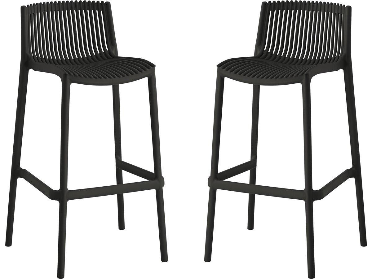 Lot De 2 Chaises Hautes Empilables En Plastique "néora" - Noir