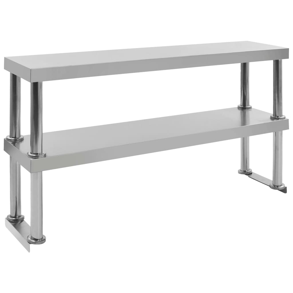 Vidaxl 2-Stufiger Arbeitstisch-Aufsatz 120 X 30 X 65 Cm Edelstahl 8719883821818