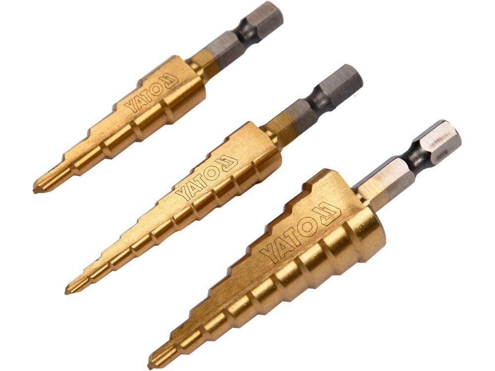 Lot de 3 forets étagés HSS, diamètres de 3 à 20 mm — photo de l’offre ManoMano