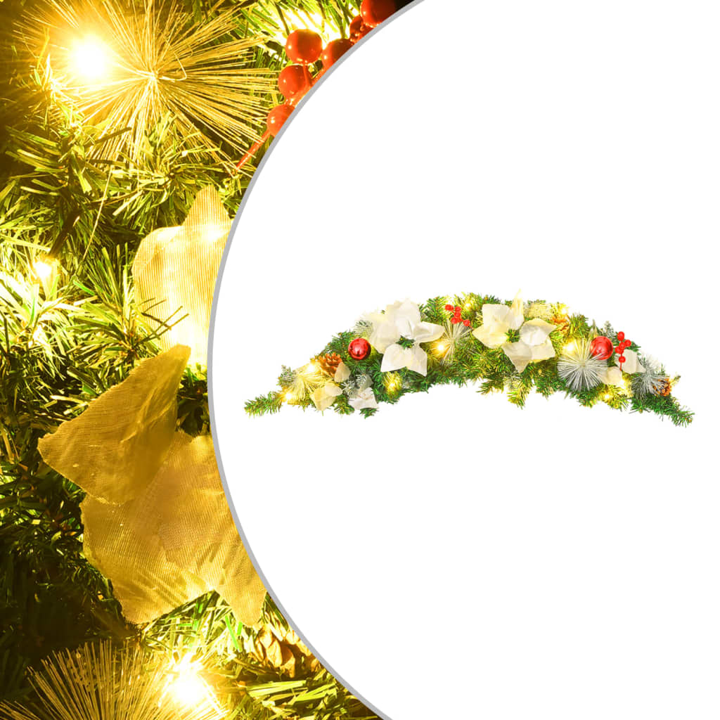 Vidaxl Grün Weihnachts-Türbogen Mit Led-Lichtern 90 Cm Pvc