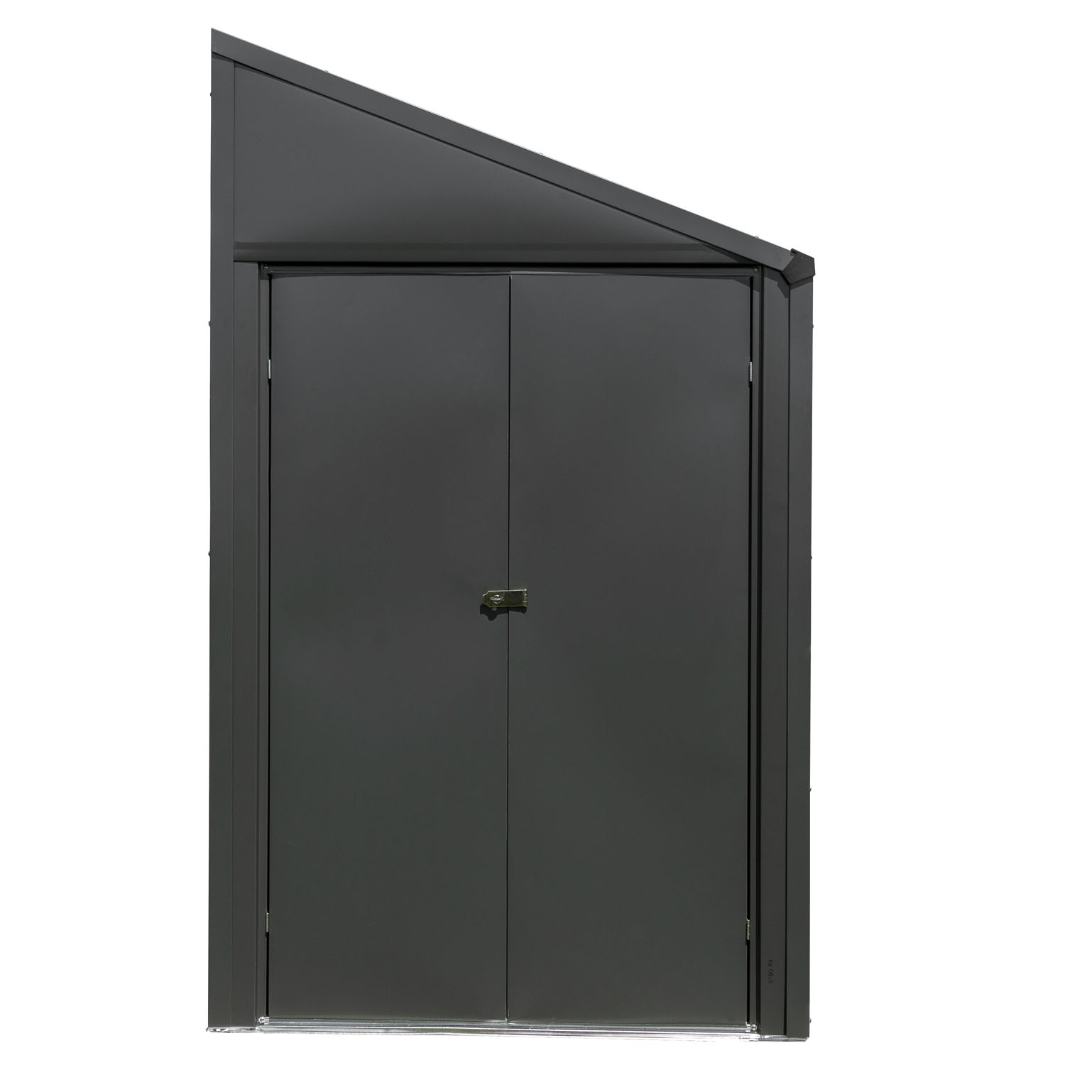 Spacemaker - Metall-gerätehaus, Anlehngerätehaus '4 X 7', Mit Doppel-flügeltür, Grau, 2,4 M²