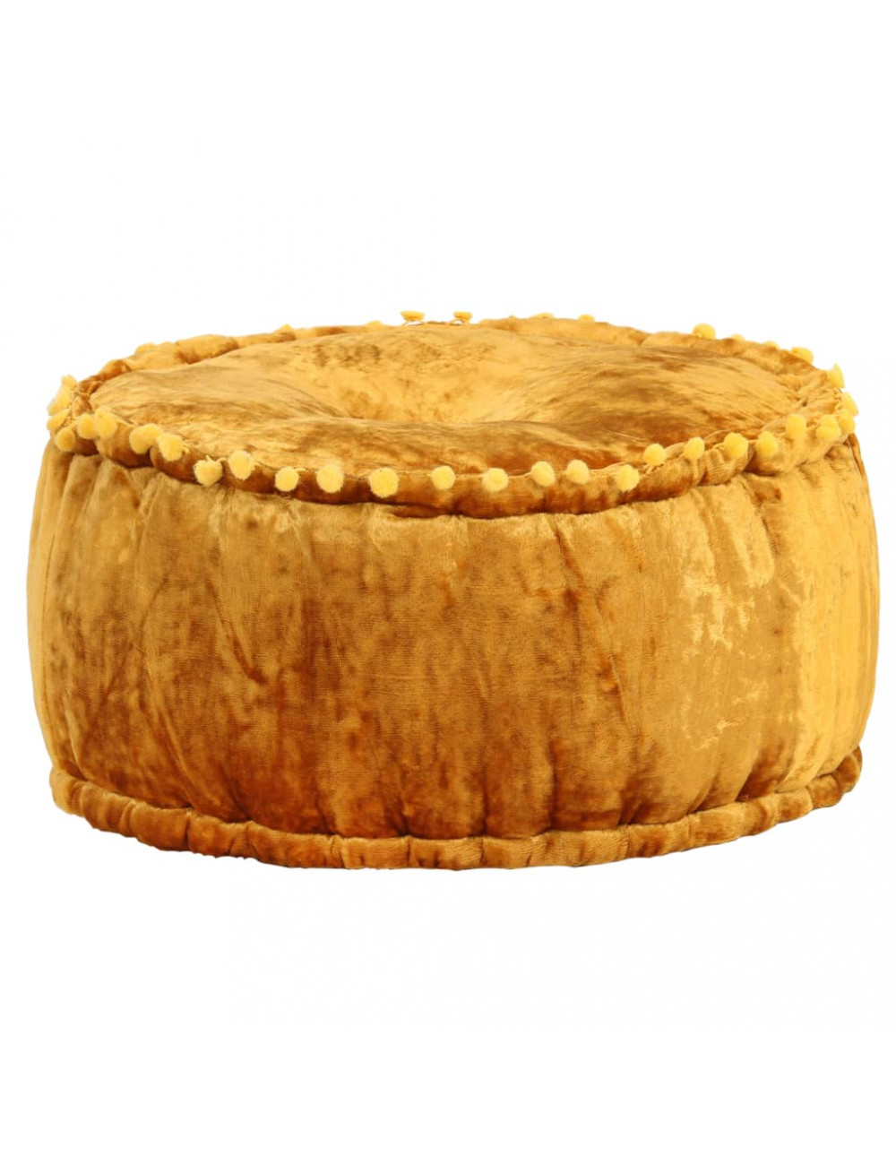 Vidaxl Round Pouffe Velvet 40X20 Cm Mustard 8719883867182
