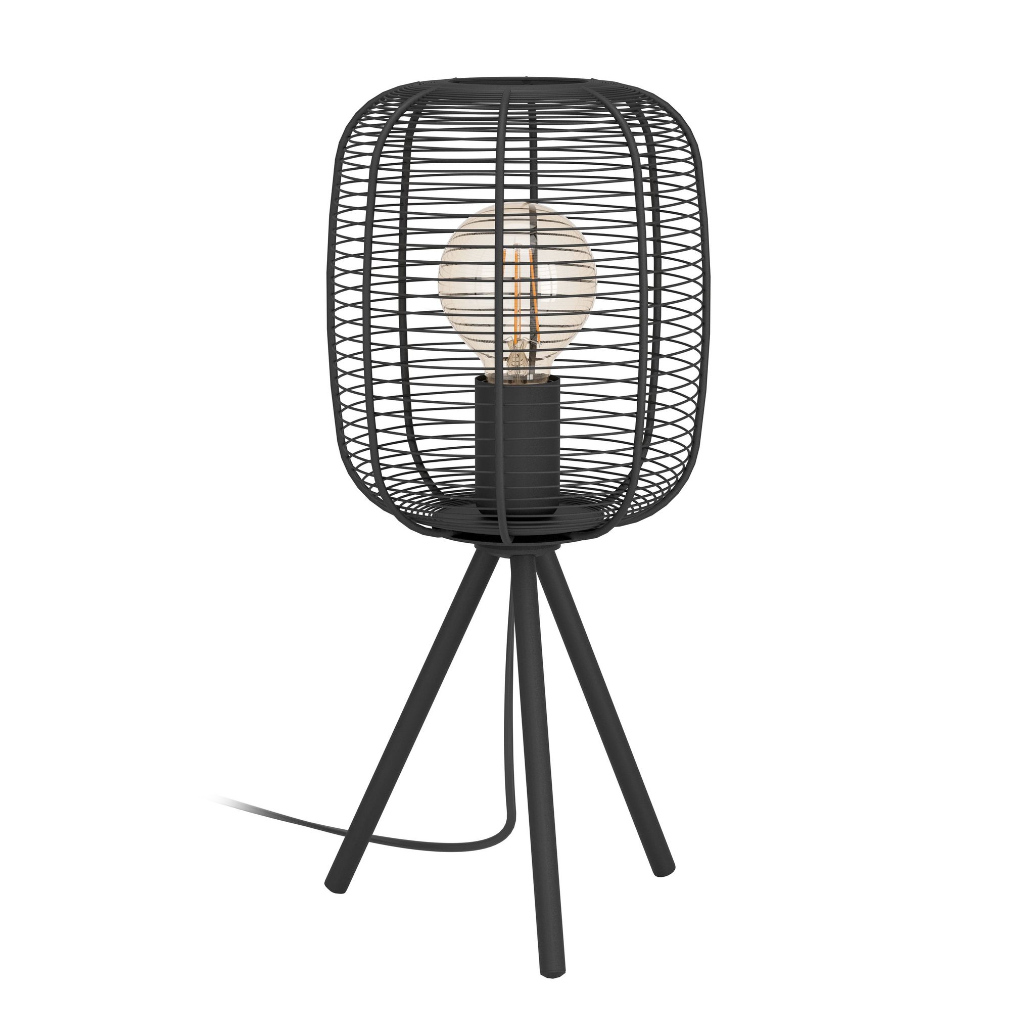 Eglo Schwarz Tischleuchte "Rinroe Tischlampe,Stahl, E27, Ip20, Wohnzimmerlampe, Flurlampe, Lampe", 1, Ø 20Cm H: 44Cm, 1 Stk., Leuchten, Dreibeinig... - Bild 5