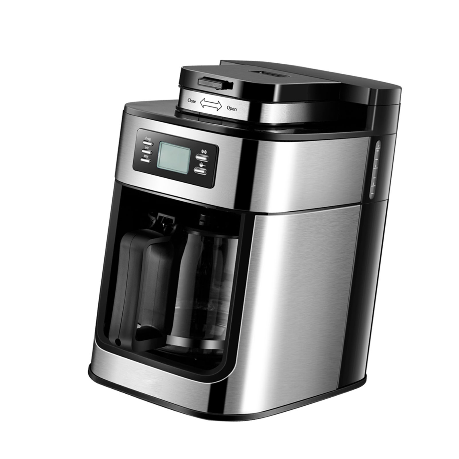Macchina Da Caffè Programmabile Con Timer, 1050w, Grande Capacità 1l, 2-8 Tazze, Macchina Per Caffè Filtro, Funzione Mantenimento In Caldo, Macinatura E Erogazione Automatiche Con Macinacaffè A Macine