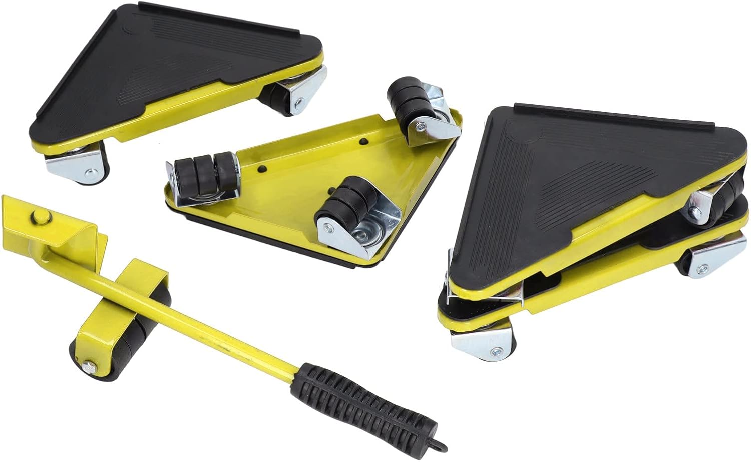 Élévateur de meubles robuste 300 kg, 4 patins triangulaires, roues universelles, lot de 5