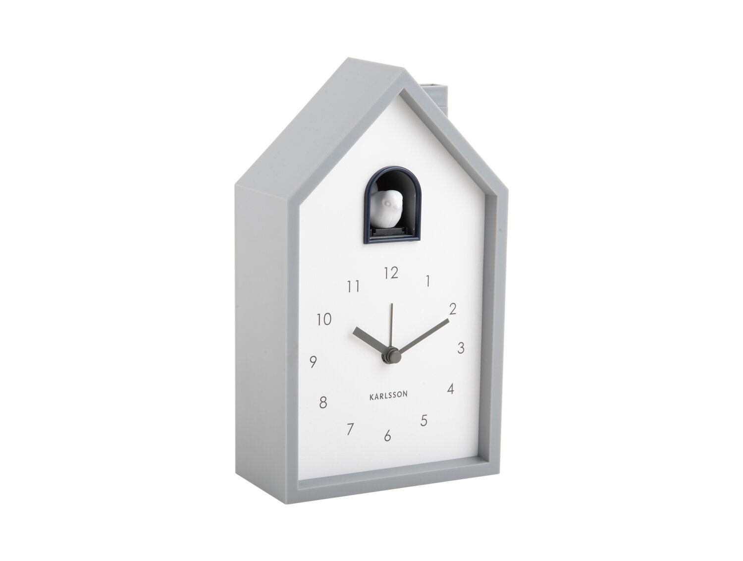 Karlsson Grau - Uhr Mit Kuckuck, 12 X 20 X 6 Cm