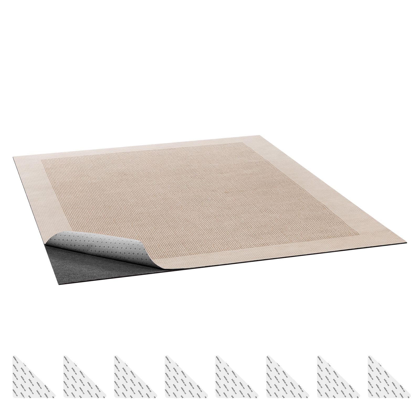 Sous-tapis antidérapant en feutre et caoutchouc TPR, 1,52 x 2,13 m, gris