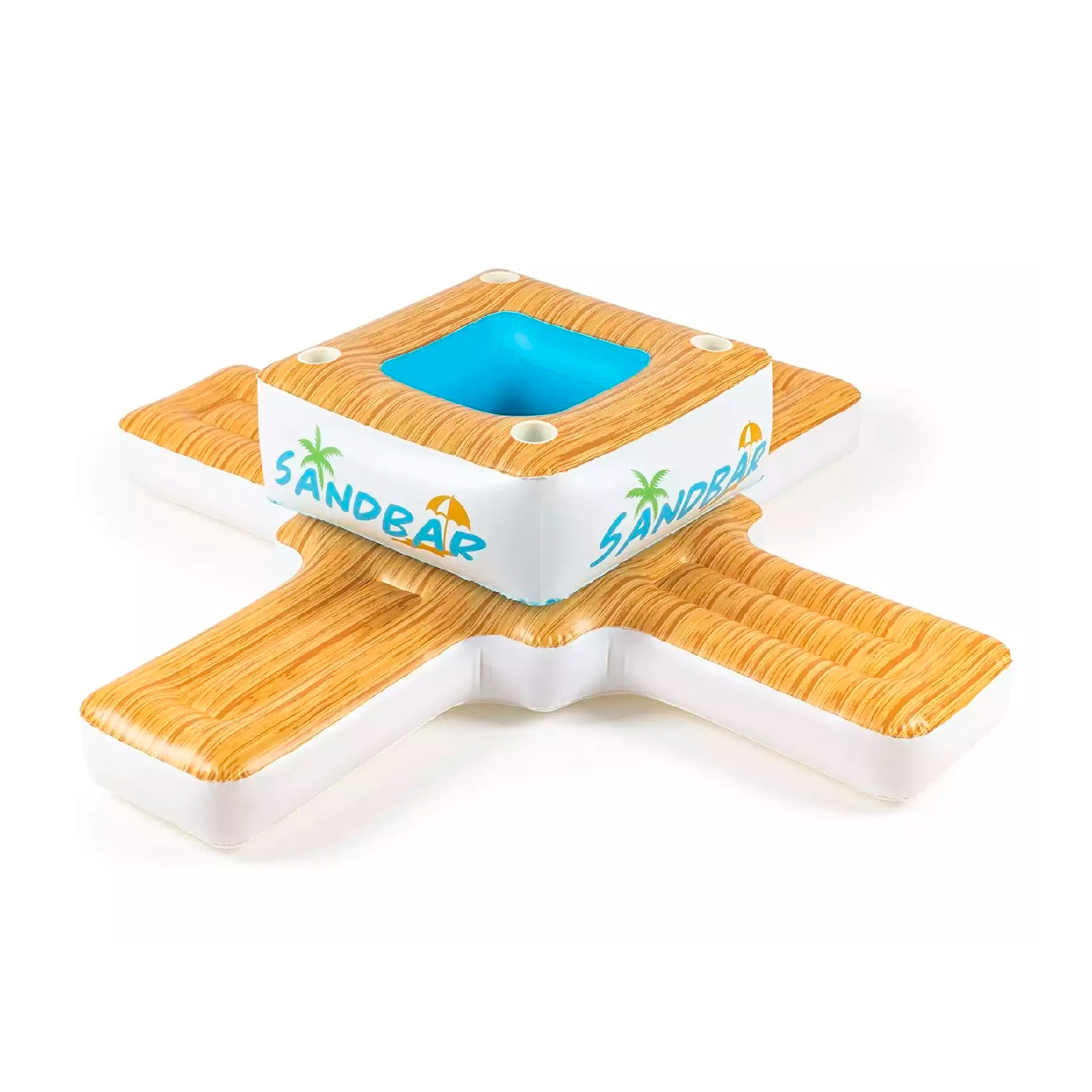Bestway Sandbar Aufblasbare Matratze Mit Integrierter Kühlbox 242X242x67 Cm Mit 4 Sitzplätzen, Kühlbox Und 4 Untersetzern 6942138967685