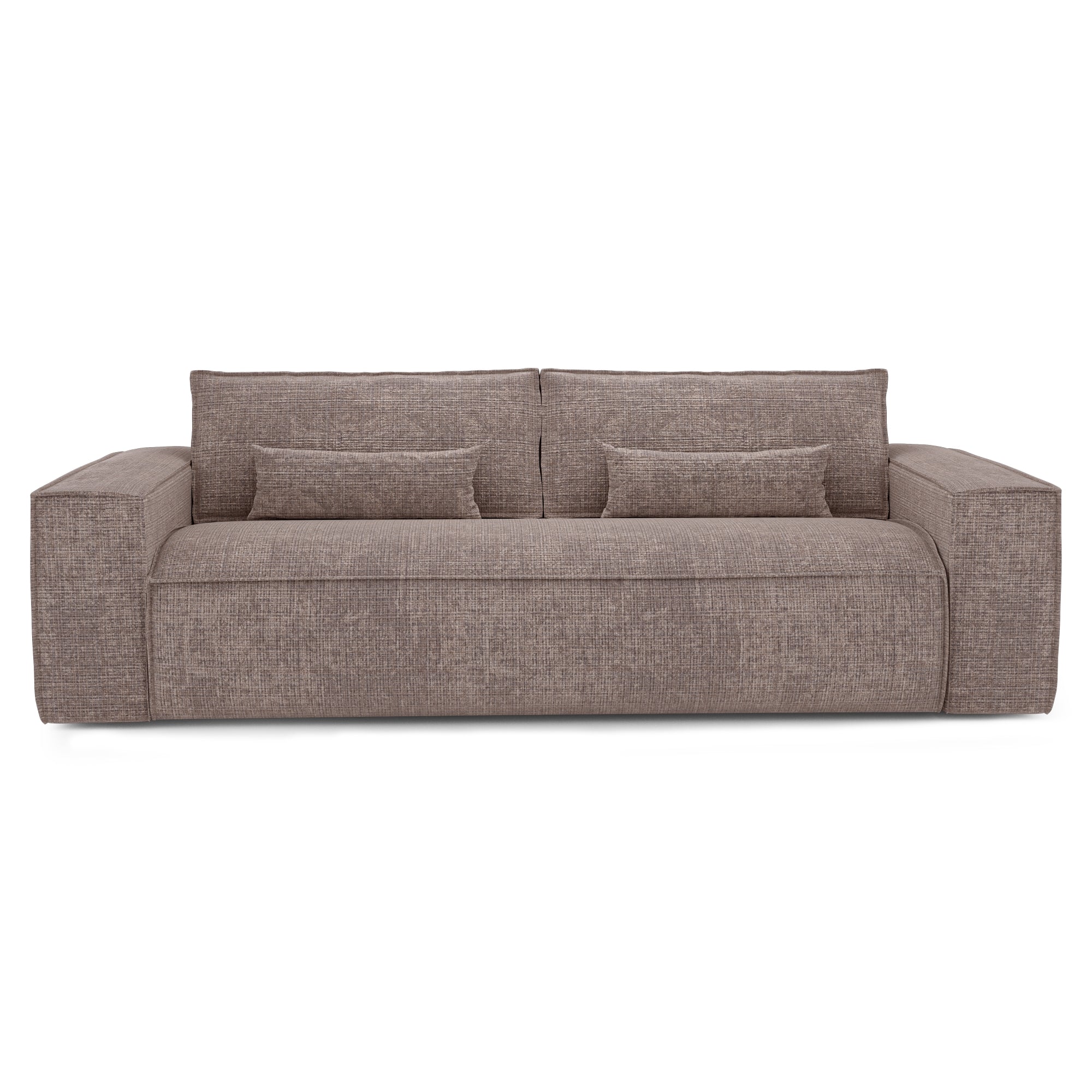 Canapé Convertible Express 3 Places En Velours Gaufré Taupe June