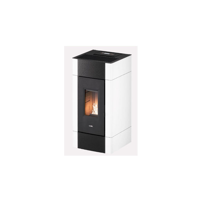 Cadel Stufa A Pellet Ventilata Cristal 9 Grigio Rosso Bianco CADEL