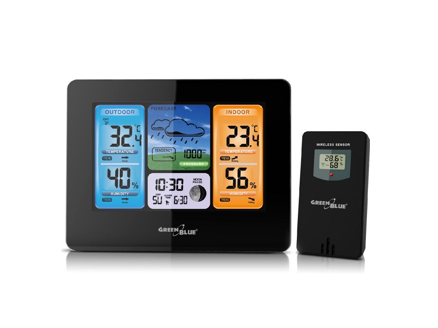 Greenblue GB526, Schwarz, Außen-Thermometer, Thermometer, Hygrometer, Thermometer, -20 - 95%, -20 - 95% - Image 3