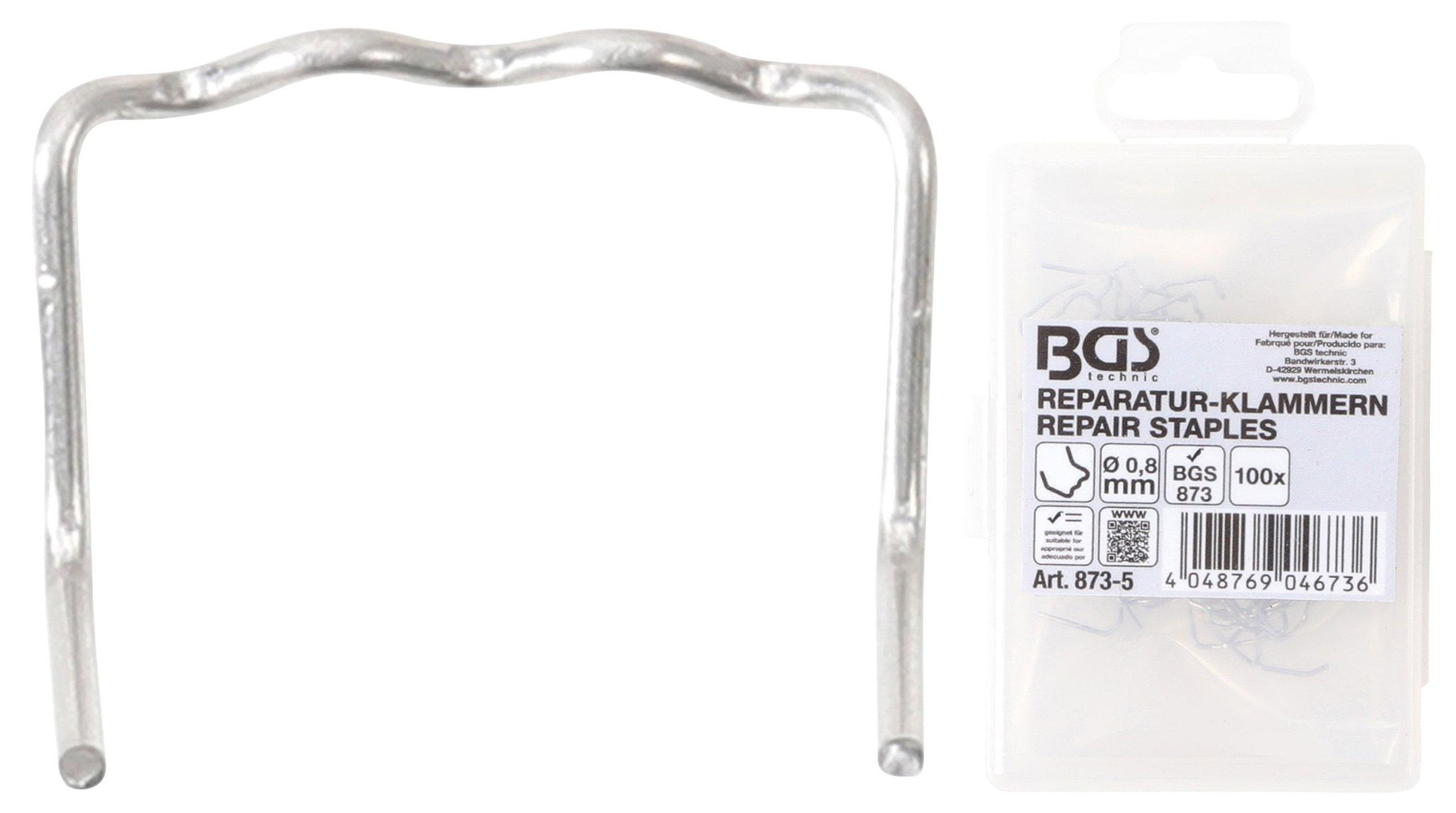 BGS 873-5 Reparatur-Klammern | L-Form | Ø 0,8mm | 100-tlg. 4048769046736 - Image 4