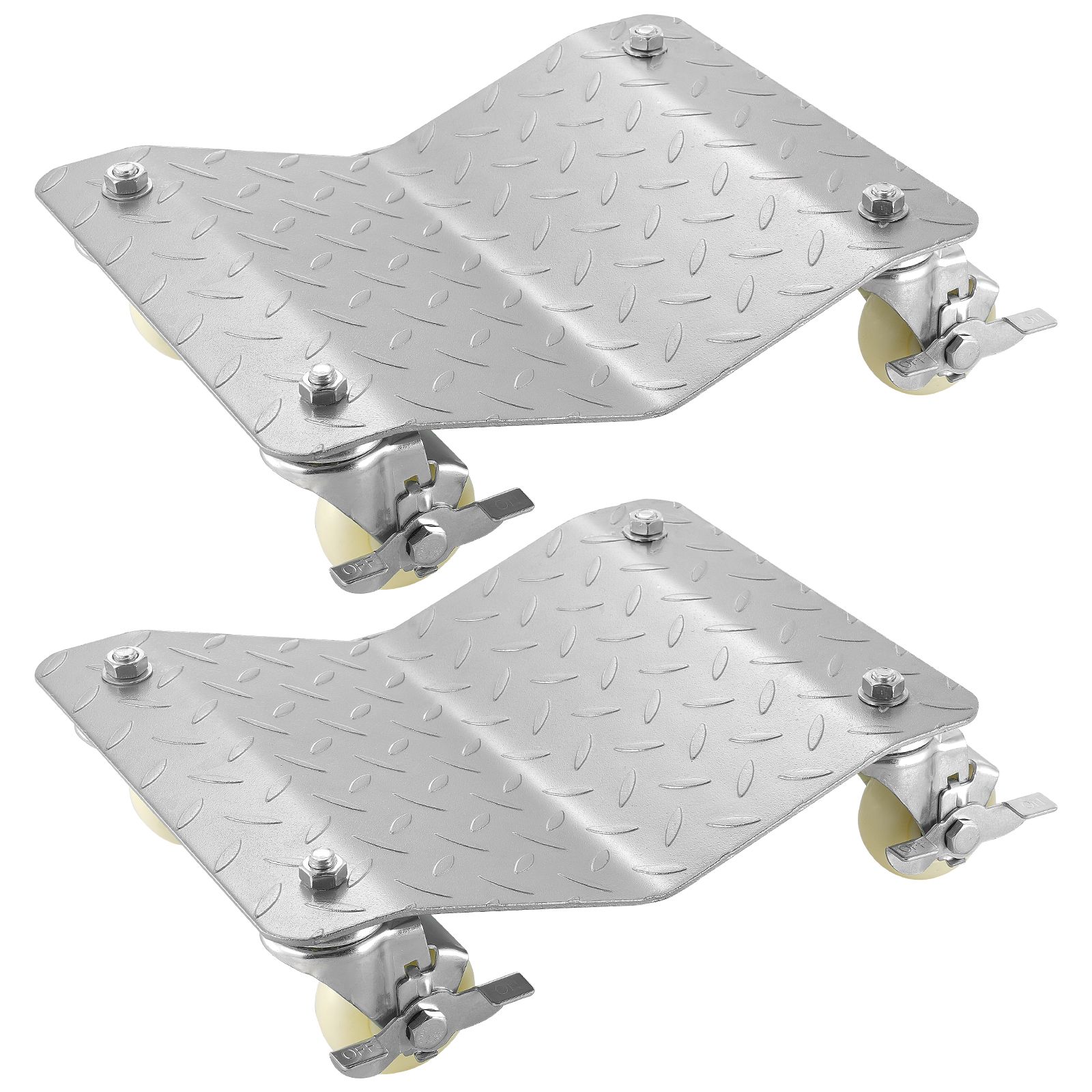 Chariot de positionnement de roue en acier, plateau 16 x 12 pouces, roulettes pivotantes 360° avec freins, lot de 2