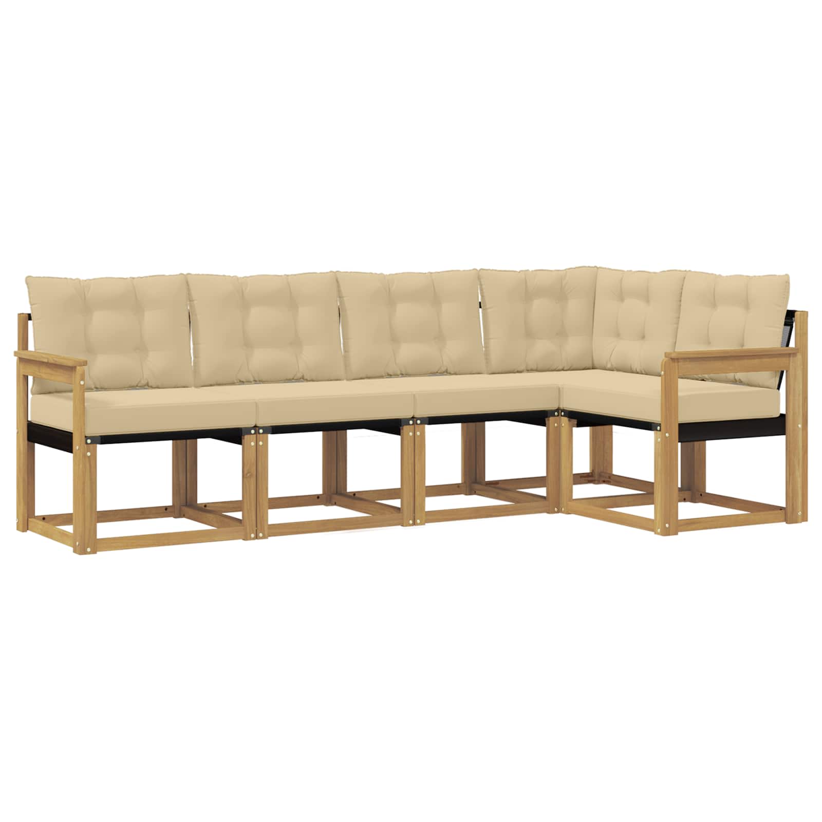 vidaXL Conjunto de Sofás de Exterior 5 uds. 5 Plaza White And Beige