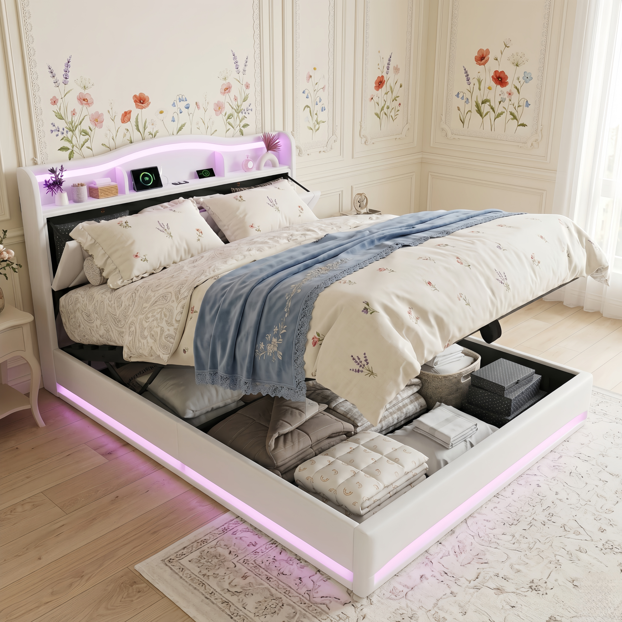 Lit Coffre Double 160x200 Cm