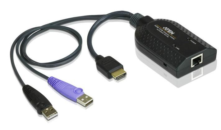 ATEN USB-HDMI-Virtual-Media-KVM-Adapter mit Chipkartenunterstützung, USB, USB, HDMI, Schwarz, Metallisch, Violett, RJ-45, 1 x RJ-45 - Image 4