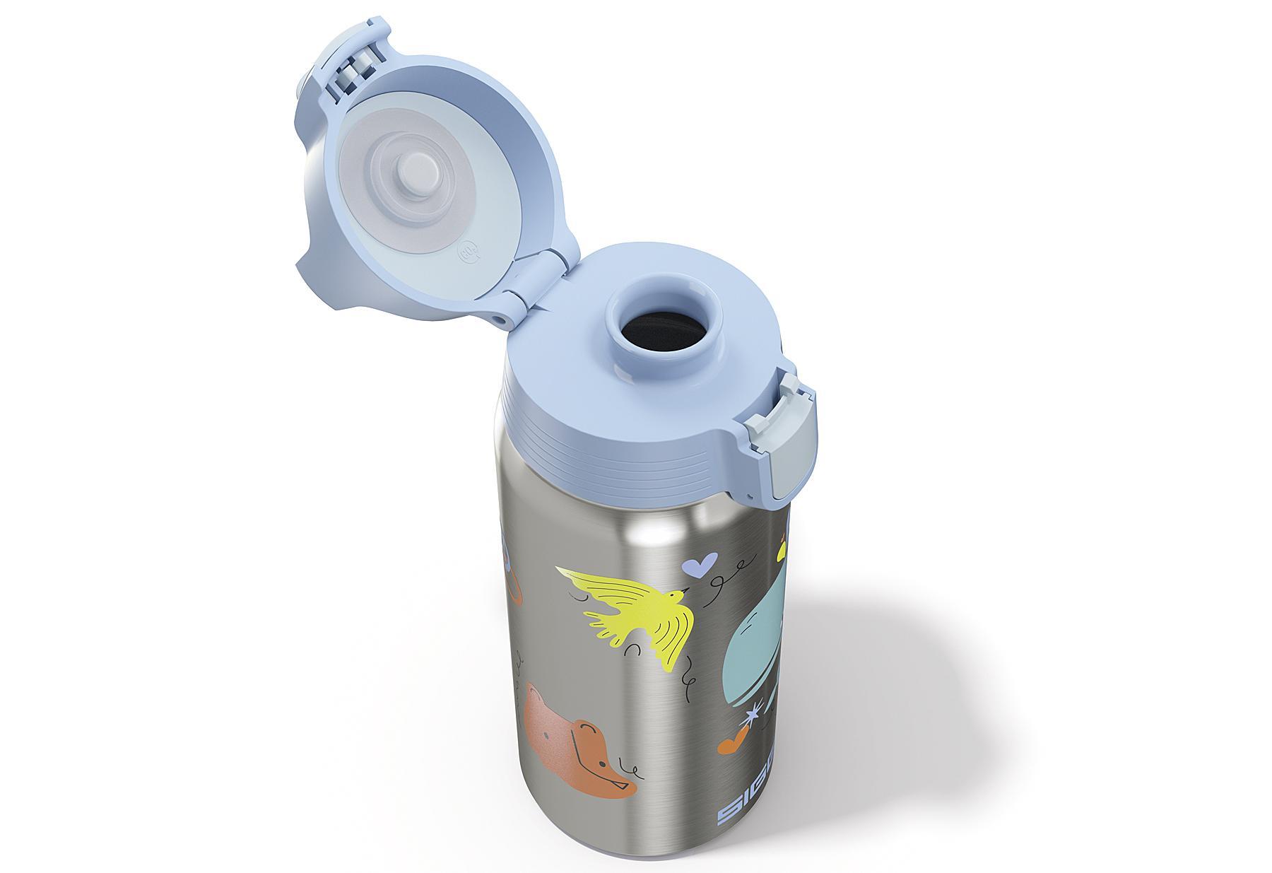 SIGG - Edelstahl Kinderflasche - Shield Therm ONE Whale Friend 0.5 L | Auslaufsicher, Kohlensäuregeeignet, 5h Heiß & 36h Kalt, Spülmaschinenfest, BPA-frei, Sport & Schule, Silber & Blau - Bild 6