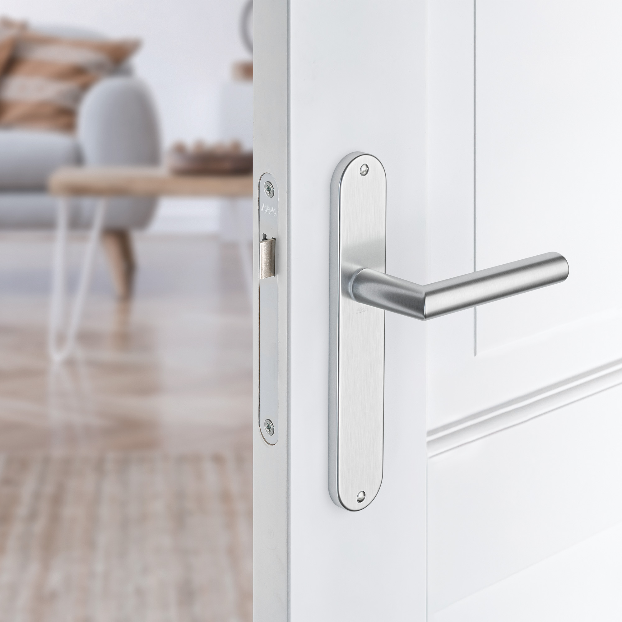 Axa Türbeschlagset Für Innentüren - Ovaler Türgriff „milan“ Aus Aluminium - Türgriff Mit Schutzschild