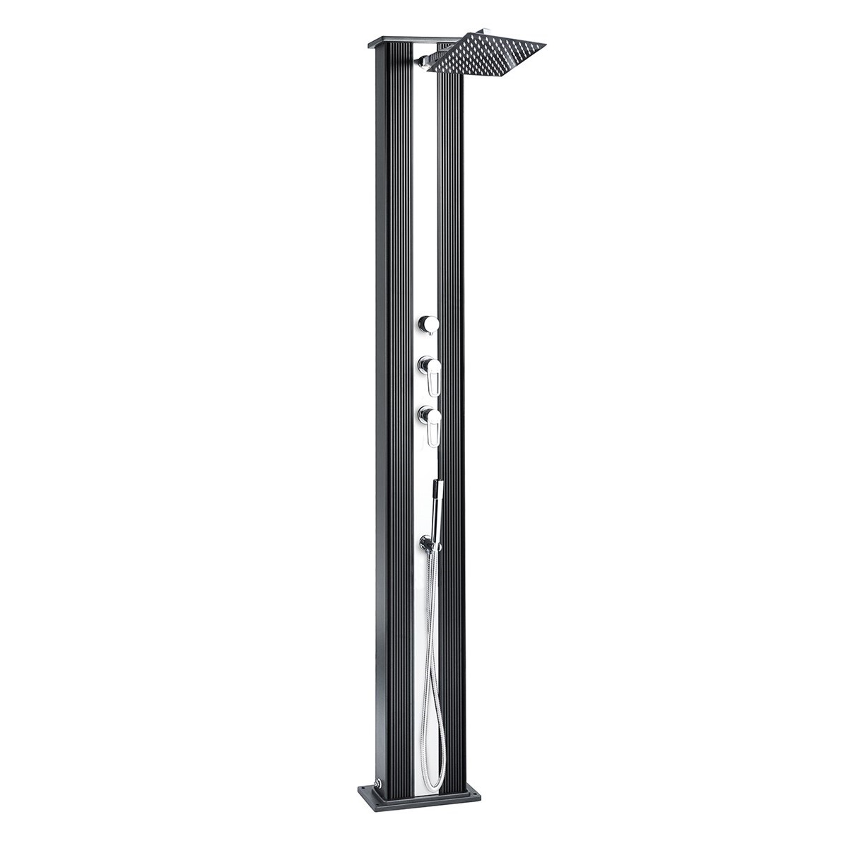 Formidra Hybrid-Solar-Dusche Dada Straight 40L Pooldusche Anthrazit Alu Außendusche 3700691410726
