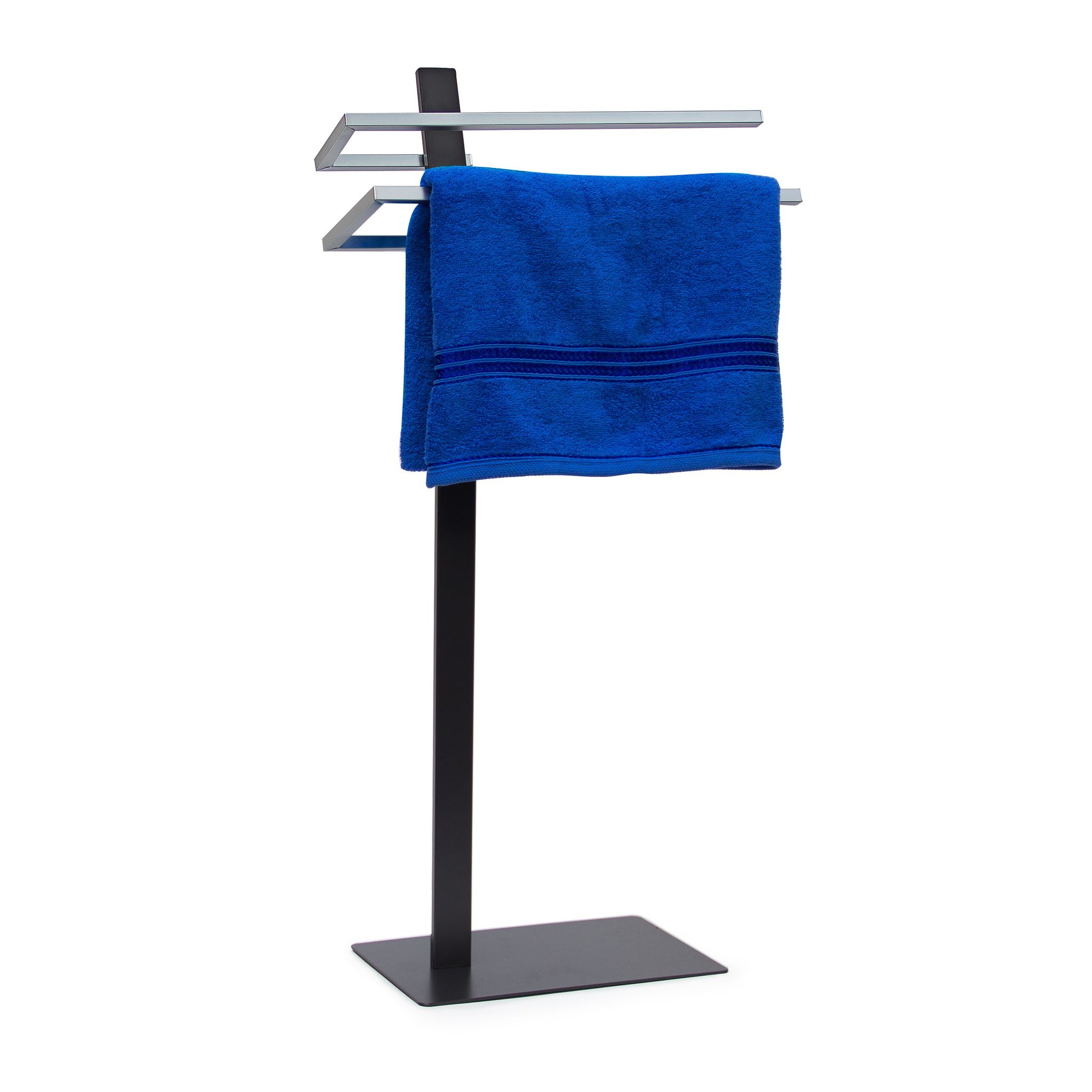 Relaxdays Porta Asciugamani Da Pavimento, Acciaio Inossidabile, Modello Grao, 85 X 40 X 20 Cm, Antracite