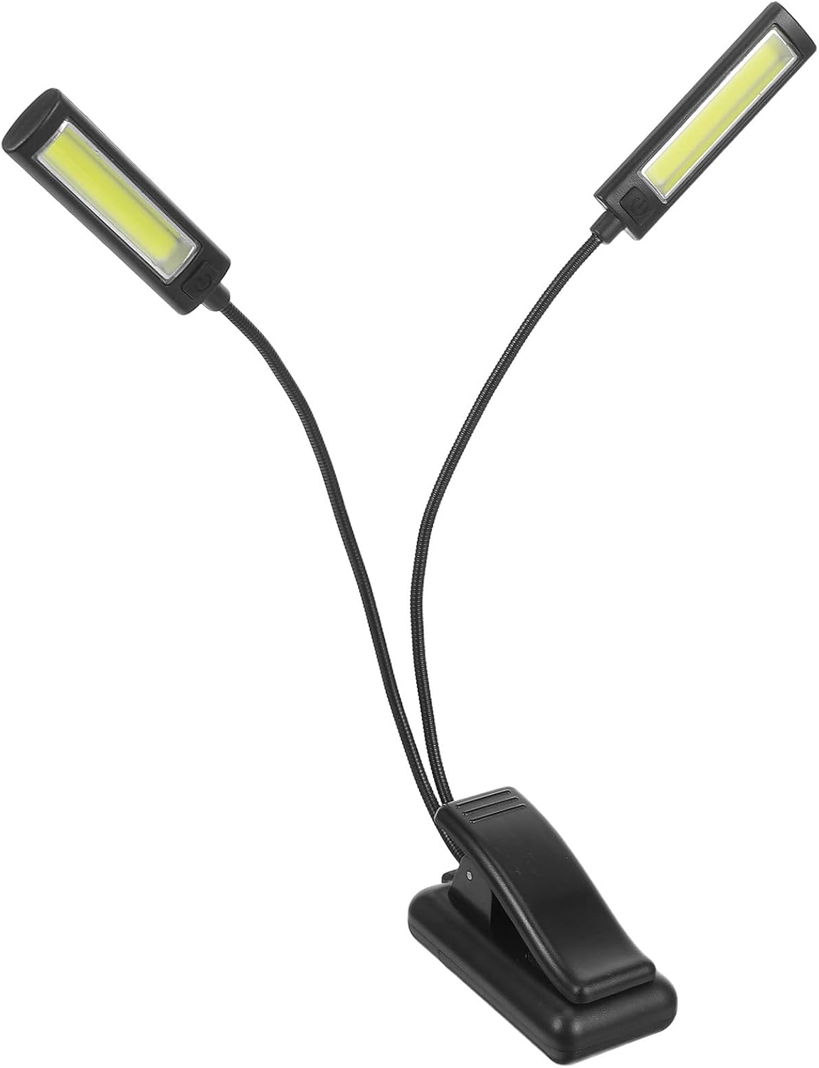 Lampe à pince double tête LED 5 W, col de cygne flexible, 3 niveaux de luminosité