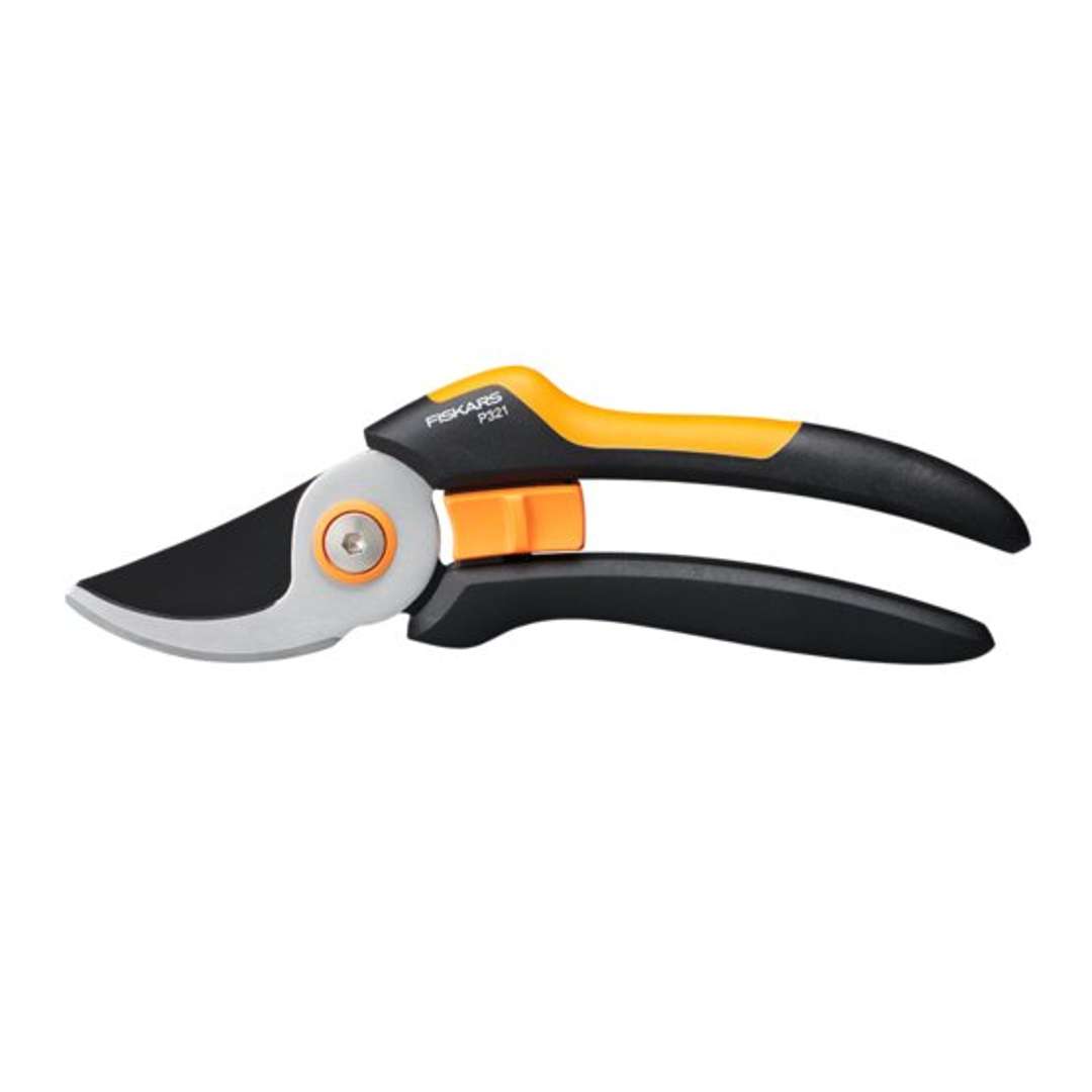 Fiskars Jungen Schwarz Bypass-Gartenschere M, Solid, Edelstahl-Klingen, Länge: 20,1 Cm, /Orange