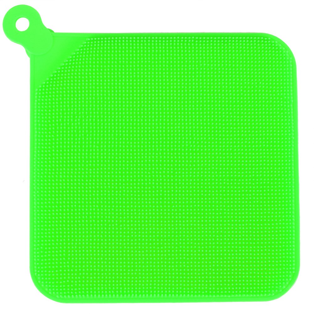 Éponge à vaisselle en silicone flexible 14,2 cm, antibactérienne et anti-rayure, rose