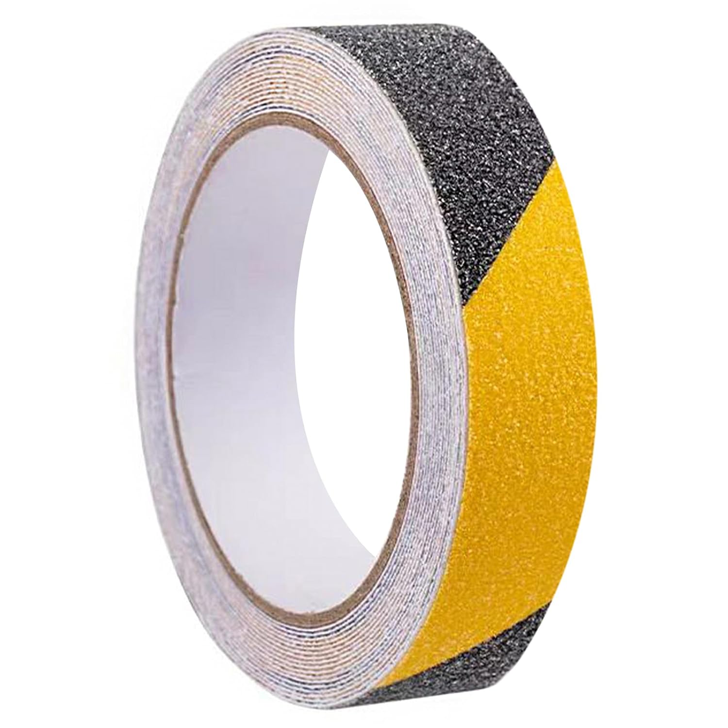 Bande antidérapante adhésive en PVC, 25 mm x 5 m, intérieur et extérieur, noir et jaune