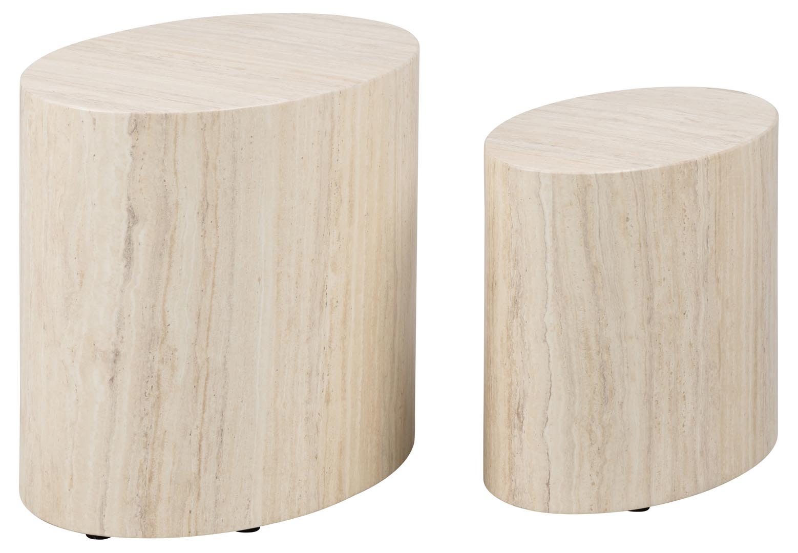 Actona Group Travertin Natur Couchtisch "Mice 2Er Set - Oval Skandinavisch & Modern Pflegeleicht Komplettset" Couchtisch Beistelltisch Moderne Ovale Form (Set 2 St). In Verschiedenen Farben Pflegeleicht von Baur - Bild 6