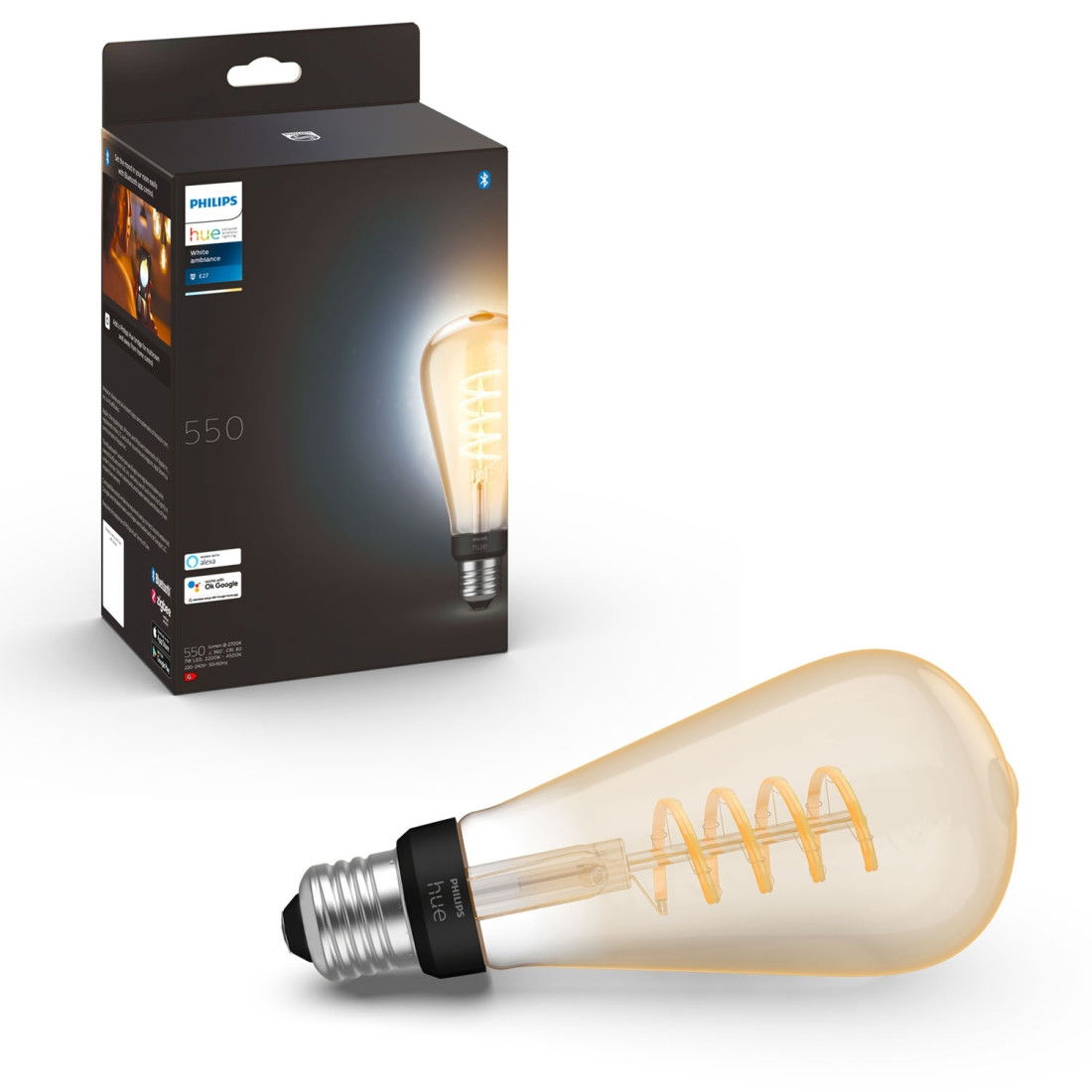 Philips Hue White Ambiance E27 Einzelpack Giant Edison St72 Filament 550Lm Licht - Bild 9