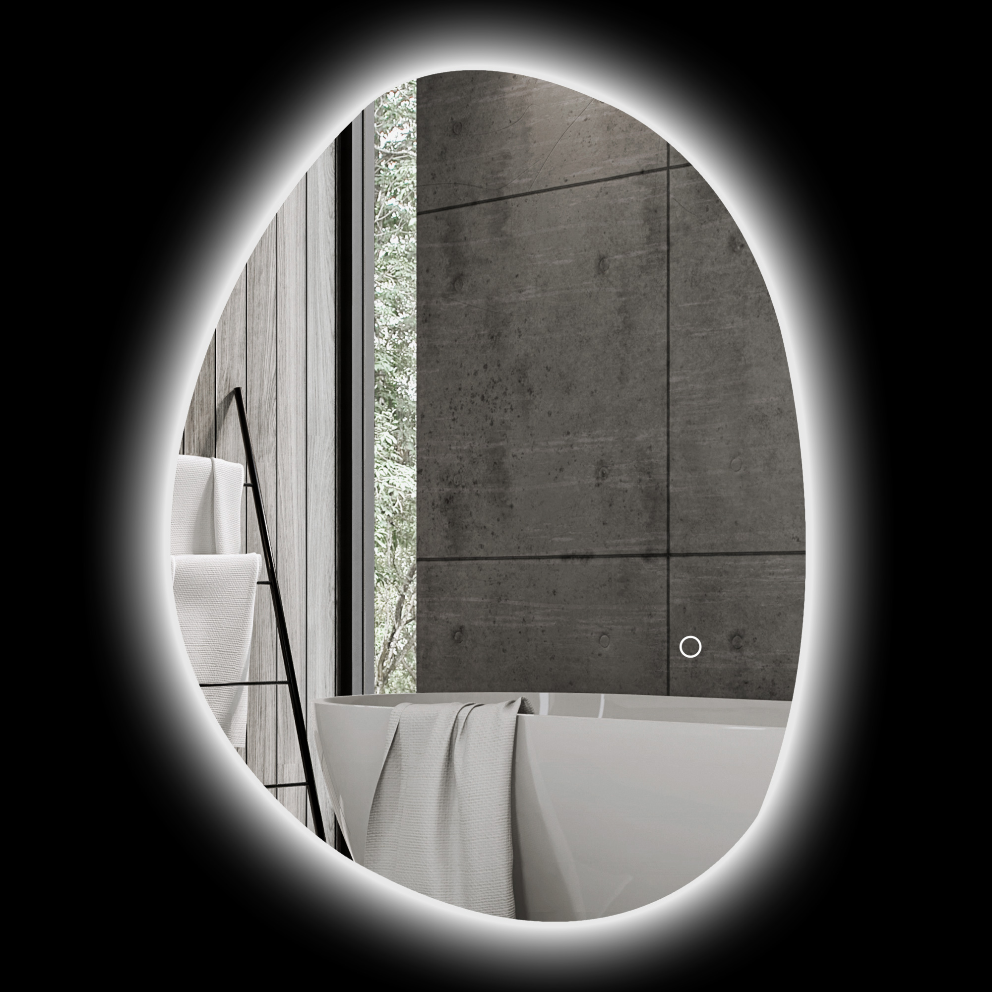 Miroir Led Asymétrique Salle De Bain 70x50 Cm - Intelligent Tactile