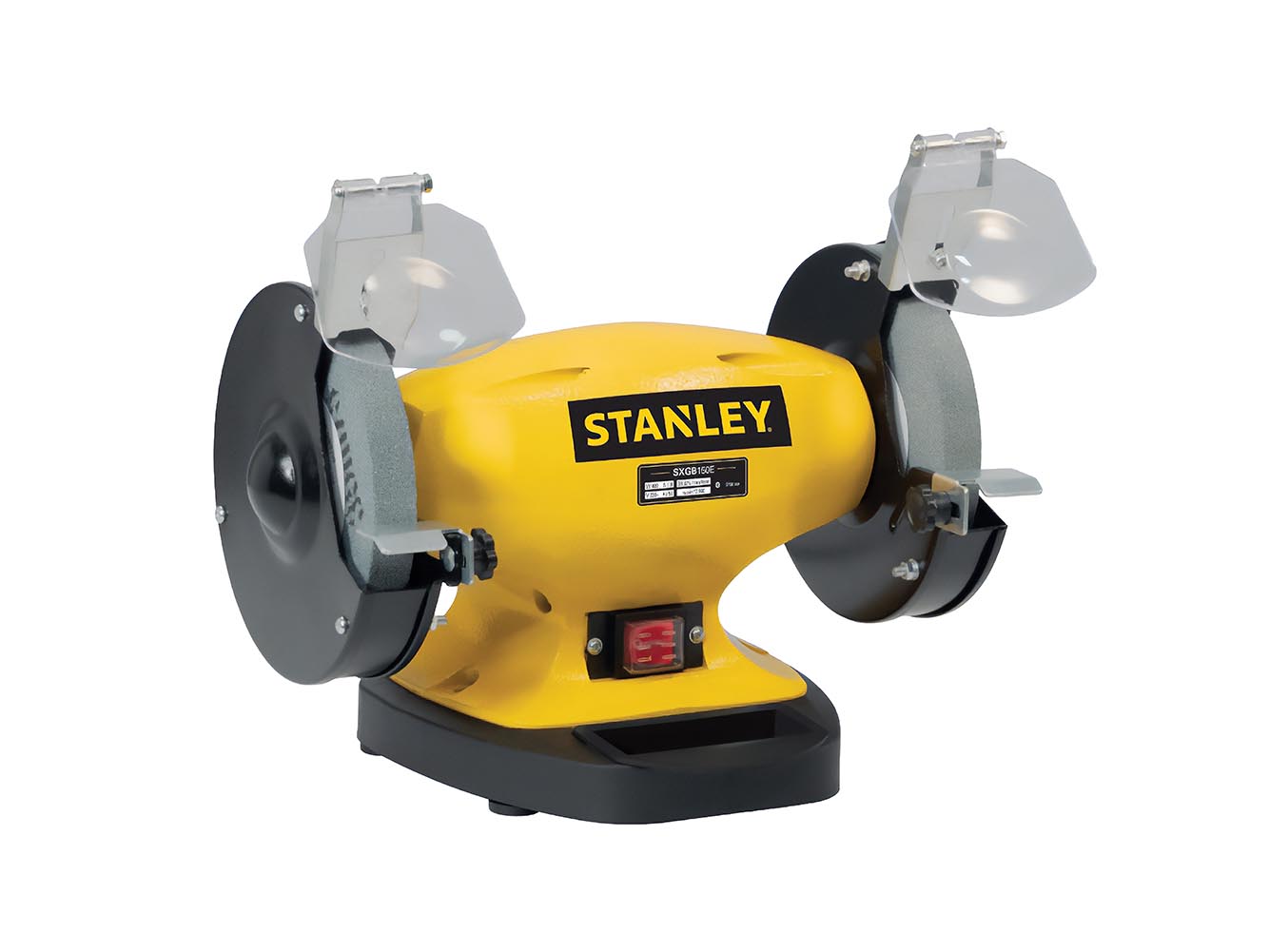 Stanley Doppelschleifmaschine 150 Mm, 330w, 2980 U/min, Mit Schutzhaube Und Funkenschutz, Zum Schleifen Und Entgraten Von Metall, Stahl Und Werkzeugen