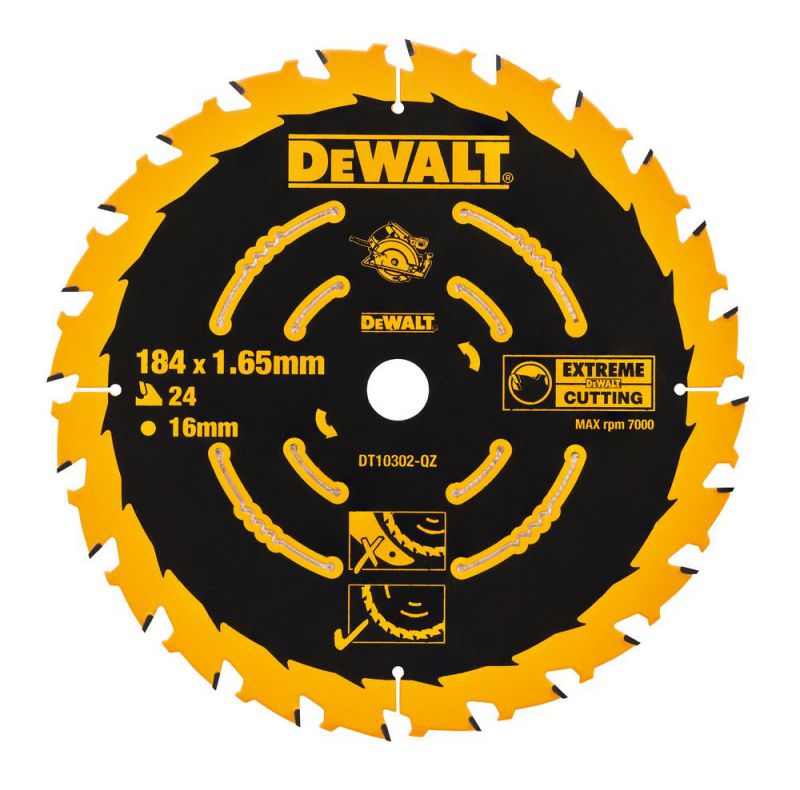 Dewalt Sägeblatt (Ideal Für Flexvolt Sägen), 184 X 16 Mm, 24 Zähne Dt10302