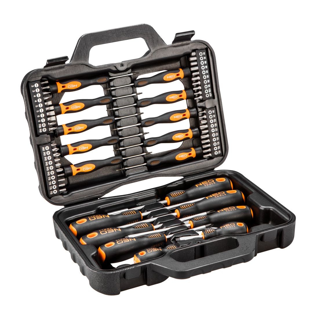 Neo Schwarz Schraubendreher-Set 58 Teile Mit Koffer