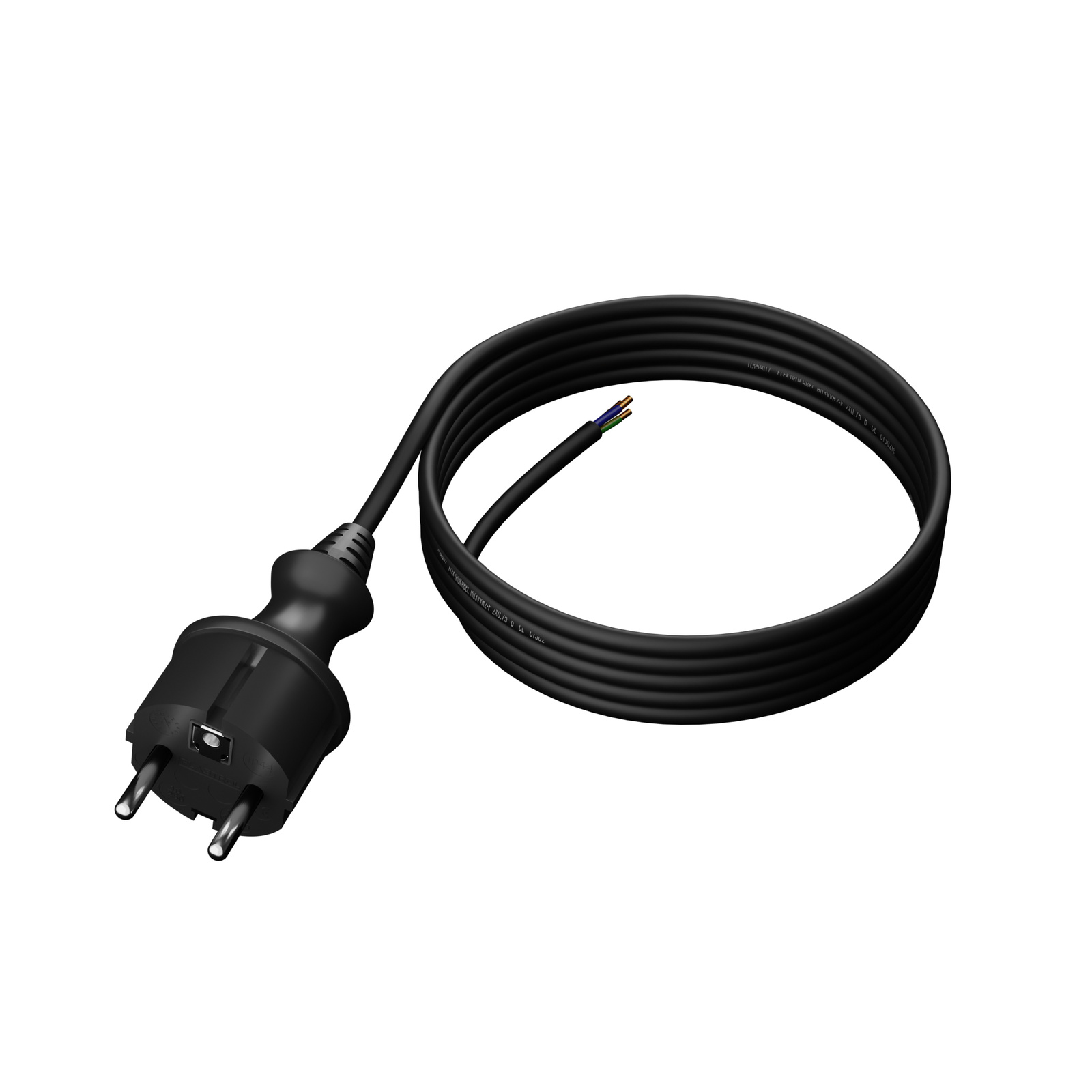 Oem Schwarz Gummistromkabel Mit Geradem Stecker 4 M 3 X 1 Mm² 16 A Ip44 H05rr-F