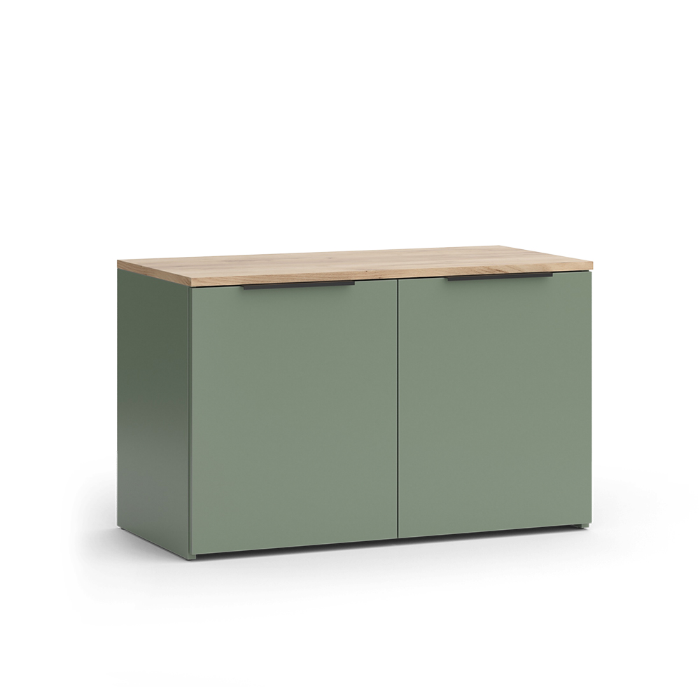 Commode Wido, Vert, 80x50cm Avec 2 Portes, Vicco