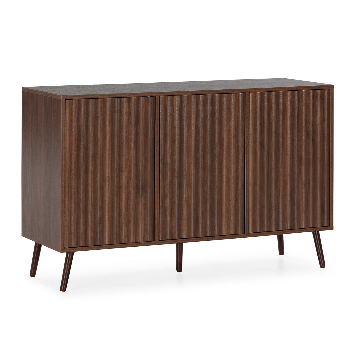 Vs Venta-stock – Buffet Moderne 3 Portes Effet Noyer – Mélamine Haute