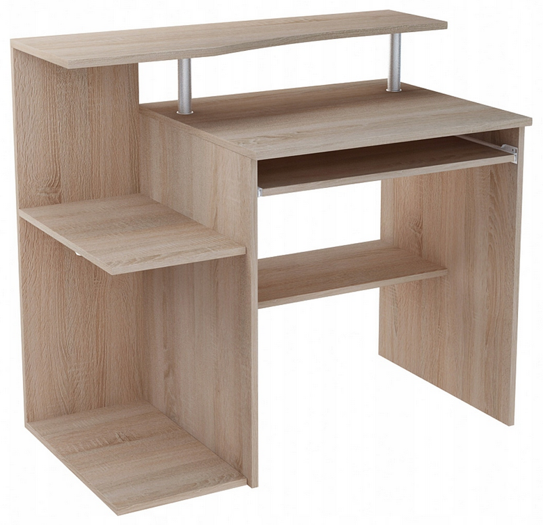 Bureau Informatique Avec Rangement Et Support D'Écran Sonoma - Table