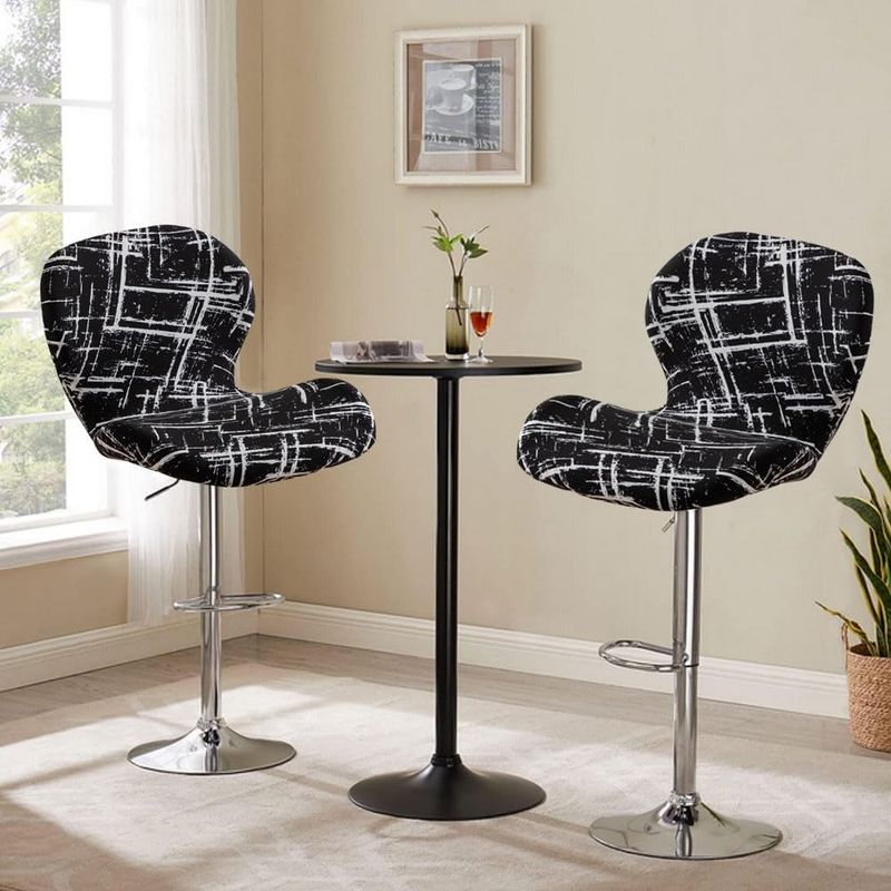 Housses De Tabourets De Bar – Lot De 2 – Tissu Extensible, Doux Et Respirant – Protection 360° Contre L'Usure – Installation Rapide